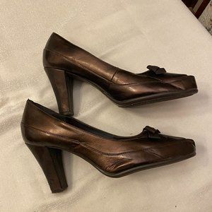 Brown/Bronze Patton Leather Pumps